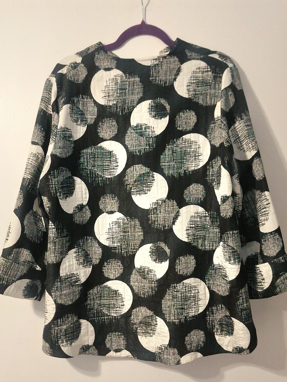 Joseph Ribkoff Asymmetrical Abstract Pattern Jacket - Picture 9 of 15